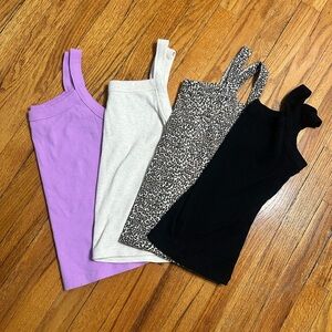 American Eagle Outfitters Women's Tank Tops - Lavender, White, Leopard, Black